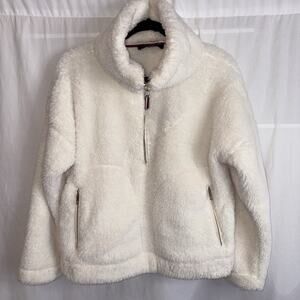 Tommy Hilfiger White Sherpa Pullover Jacket Women’s Size Small EUC